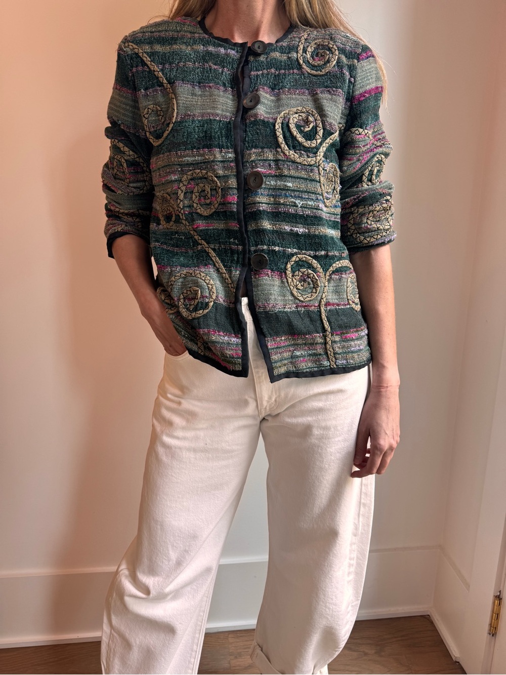 Vintage Julia‎ Kim silk blend “Art to Wear” jacket